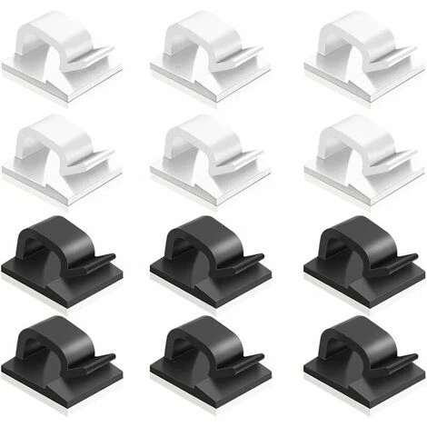 LLOVE Clips Et Attache-câbles Murales 60 Pcs Clips De Câble Adhésif,plastique Organisateurs De Cordon De Câble Clip De Gestion De Stockage De Câble Pour Bureau à Domicile - Noir, Blanc 1 LLOVE Clips Et Attache-câbles Murales 60 Pcs Clips De Câble Adhésif,plastique Organisateurs De Cordon De Câble Clip De Gestion De Stockage De Câble Pour Bureau à Domicile - Noir, Blanc