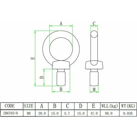 GRID COOL Lot De 10 Boulons à œil M8 En Acier Inoxydable, Boulons à œil Antirouille, Boulon à œil Rond, Boulon à œil Rond, Boulon à œil, Acier Inoxydable 304, Pas Facile à Corroder. 2 GRID COOL Lot De 10 Boulons à œil M8 En Acier Inoxydable, Boulons à œil Antirouille, Boulon à œil Rond, Boulon à œil Rond, Boulon à œil, Acier Inoxydable 304, Pas Facile à Corroder. – Image 2
