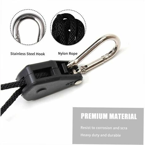 Cisea 1/8 Corde De Levage Plante Lumière Corde Suspendue Longe Tendeur De Corde Roue En Métal Poulie En Plastique 2 Cisea 1/8 Corde De Levage Plante Lumière Corde Suspendue Longe Tendeur De Corde Roue En Métal Poulie En Plastique – Image 2