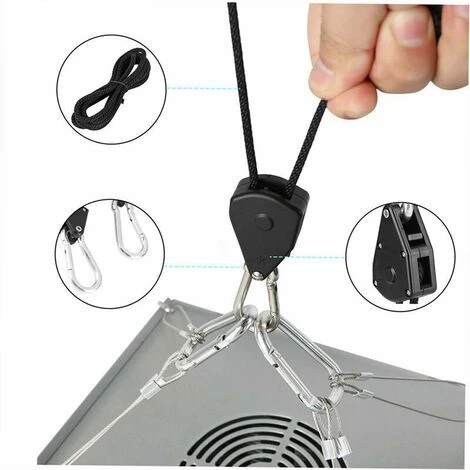 Cisea 1/8 Corde De Levage Plante Lumière Corde Suspendue Longe Tendeur De Corde Roue En Métal Poulie En Plastique 4 Cisea 1/8 Corde De Levage Plante Lumière Corde Suspendue Longe Tendeur De Corde Roue En Métal Poulie En Plastique – Image 4