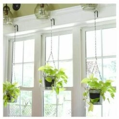 QERSTA Crochet Mural En Fer Métallique 2 Pièces, Support De Plante Suspendu (noir) -Treuil, cric, palan et accessoires Soldes Boutique 68097009 3