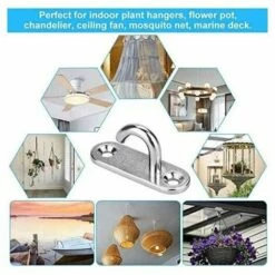 ECHOO Œil Crochet De Montage à Vis Murale Crochets De Plafond Inox Argent Ancrage De Plaque à Œil Chaise Suspendue Avec Crochet Au Plafond Pour Yoga Moustiquaire Bateau Gréement Quincaillerie De Pont Marin -Treuil, cric, palan et accessoires Soldes Boutique 68253934 5