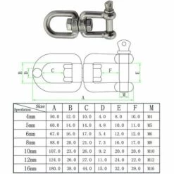 LLOVE Émerillon Manilles Chaînes D'ancrage D'amarrage Connecteur Pivotant En 304 INOX Pour Bateau Marine - 10mm 8 LLOVE Émerillon Manilles Chaînes D'ancrage D'amarrage Connecteur Pivotant En 304 INOX Pour Bateau Marine - 10mm -Treuil, cric, palan et accessoires Soldes Boutique 68573579 4