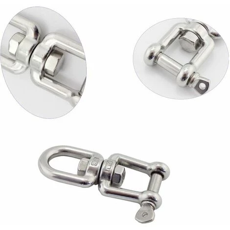 LLOVE Émerillon Manilles Chaînes D'ancrage D'amarrage Connecteur Pivotant En 304 INOX Pour Bateau Marine - 10mm 5 LLOVE Émerillon Manilles Chaînes D'ancrage D'amarrage Connecteur Pivotant En 304 INOX Pour Bateau Marine - 10mm – Image 5