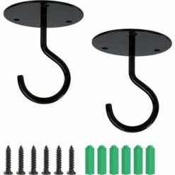 YIDOMDE Crochet De Plafond Montage à Visser Crochet Mural Supérieur Pour Suspendus Lumière, Panier De Plantes Jardin, Jardinières, Mangeoires à Oiseaux, Lanternes, Carillons éoliens, Moustiquaire (2pcs)