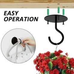 YIDOMDE Crochet De Plafond Montage à Visser Crochet Mural Supérieur Pour Suspendus Lumière, Panier De Plantes Jardin, Jardinières, Mangeoires à Oiseaux, Lanternes, Carillons éoliens, Moustiquaire (2pcs) -Treuil, cric, palan et accessoires Soldes Boutique 68607657 4