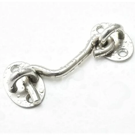 YIDOMDE Crochet Température, Crochet De Cabine Dure 2pc Épaississement Du Château En Acier Inoxydable Verrouillage Robuste Porte-porte Porte-porte D'essai Pour La Fenêtre De Porte De Jardin (argent 100mm) 2 YIDOMDE Crochet Température, Crochet De Cabine Dure 2pc Épaississement Du Château En Acier Inoxydable Verrouillage Robuste Porte-porte Porte-porte D'essai Pour La Fenêtre De Porte De Jardin (argent 100mm) – Image 2