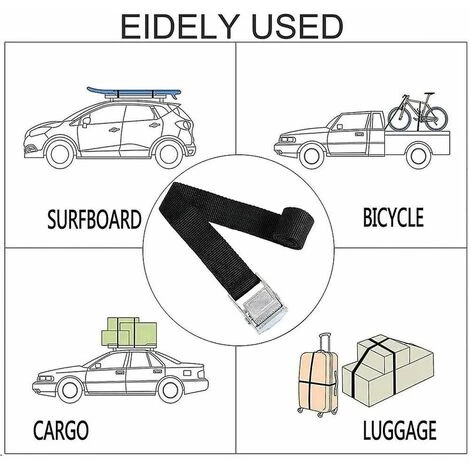 MONLY Sangle D'arrimage 10 Pièces, Sangles De Cargaison, Attache à Boucle à Came Pour Kayak D'arrimage 5 MONLY Sangle D'arrimage 10 Pièces, Sangles De Cargaison, Attache à Boucle à Came Pour Kayak D'arrimage – Image 5