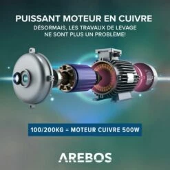 AREBOS Treuil Palan électrique | 100/200KG | 500W | Treuil Palan à Chaine à Levier | Treuil Palan à Ascenseur Levage Pour Avec Télécommande, Pour Chariot Élévateur, Entrepôts, Chantiers - Rouge 7 AREBOS Treuil Palan électrique | 100/200KG | 500W | Treuil Palan à Chaine à Levier | Treuil Palan à Ascenseur Levage Pour Avec Télécommande, Pour Chariot Élévateur, Entrepôts, Chantiers - Rouge -Treuil, cric, palan et accessoires Soldes Boutique 7557609 3