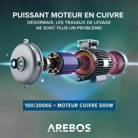 AREBOS Treuil Palan électrique | 100/200KG | 500W | Treuil Palan à Chaine à Levier | Treuil Palan à Ascenseur Levage Pour Avec Télécommande, Pour Chariot Élévateur, Entrepôts, Chantiers - Rouge 3 AREBOS Treuil Palan électrique | 100/200KG | 500W | Treuil Palan à Chaine à Levier | Treuil Palan à Ascenseur Levage Pour Avec Télécommande, Pour Chariot Élévateur, Entrepôts, Chantiers - Rouge – Image 3