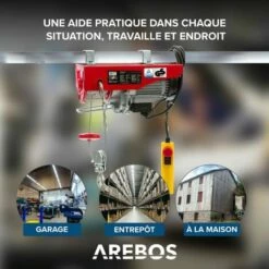 AREBOS Treuil Palan électrique | 300/600 Kg | 1050W | Treuil Palan à Chaine à Levier | Treuil Palan à Ascenseur Levage Pour Avec Télécommande, Pour Chariot Élévateur, Entrepôts, Chantiers - Rouge 8 AREBOS Treuil Palan électrique | 300/600 Kg | 1050W | Treuil Palan à Chaine à Levier | Treuil Palan à Ascenseur Levage Pour Avec Télécommande, Pour Chariot Élévateur, Entrepôts, Chantiers - Rouge -Treuil, cric, palan et accessoires Soldes Boutique 7557610 4