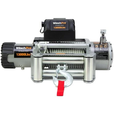 WinchPro - Treuil Électrique 12V 5900kg/13000lbs, Câble En Acier De 26m, 2 Télécommandes Incluses (1 Sans Fil, 1 Câble), Pour Tout-terrain, 4x4, Remorques 1 WinchPro - Treuil Électrique 12V 5900kg/13000lbs, Câble En Acier De 26m, 2 Télécommandes Incluses (1 Sans Fil, 1 Câble), Pour Tout-terrain, 4x4, Remorques