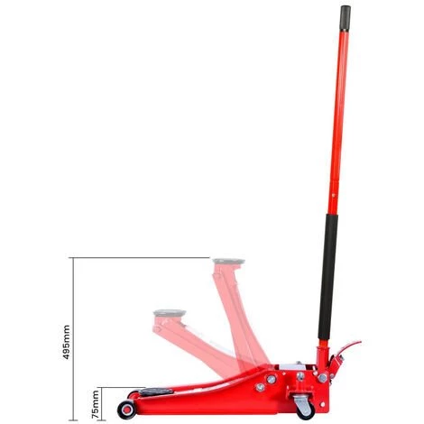 AUTOBEST Cric Pro Hydraulique Roulant Surbaisse 2 Tonnes Double Pompe 77.4 Cm 2 AUTOBEST Cric Pro Hydraulique Roulant Surbaisse 2 Tonnes Double Pompe 77.4 Cm – Image 2