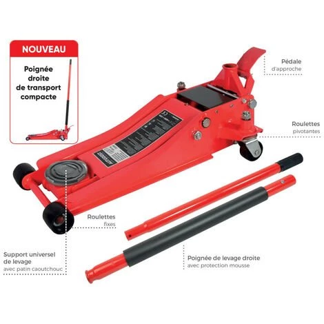 AUTOBEST Cric Pro Hydraulique Roulant Surbaisse 2 Tonnes Double Pompe 77.4 Cm 5 AUTOBEST Cric Pro Hydraulique Roulant Surbaisse 2 Tonnes Double Pompe 77.4 Cm – Image 5