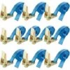 AREBOS 10 X Sangle D'Arrimage | Sangle à Cliquet Sangles | Pour Transport Moto | Camion Sangle Arrimage | Courroies De Tension Pour Camping-car | 4m X 25mm | 800 DaN | En Une Partie - Bleu